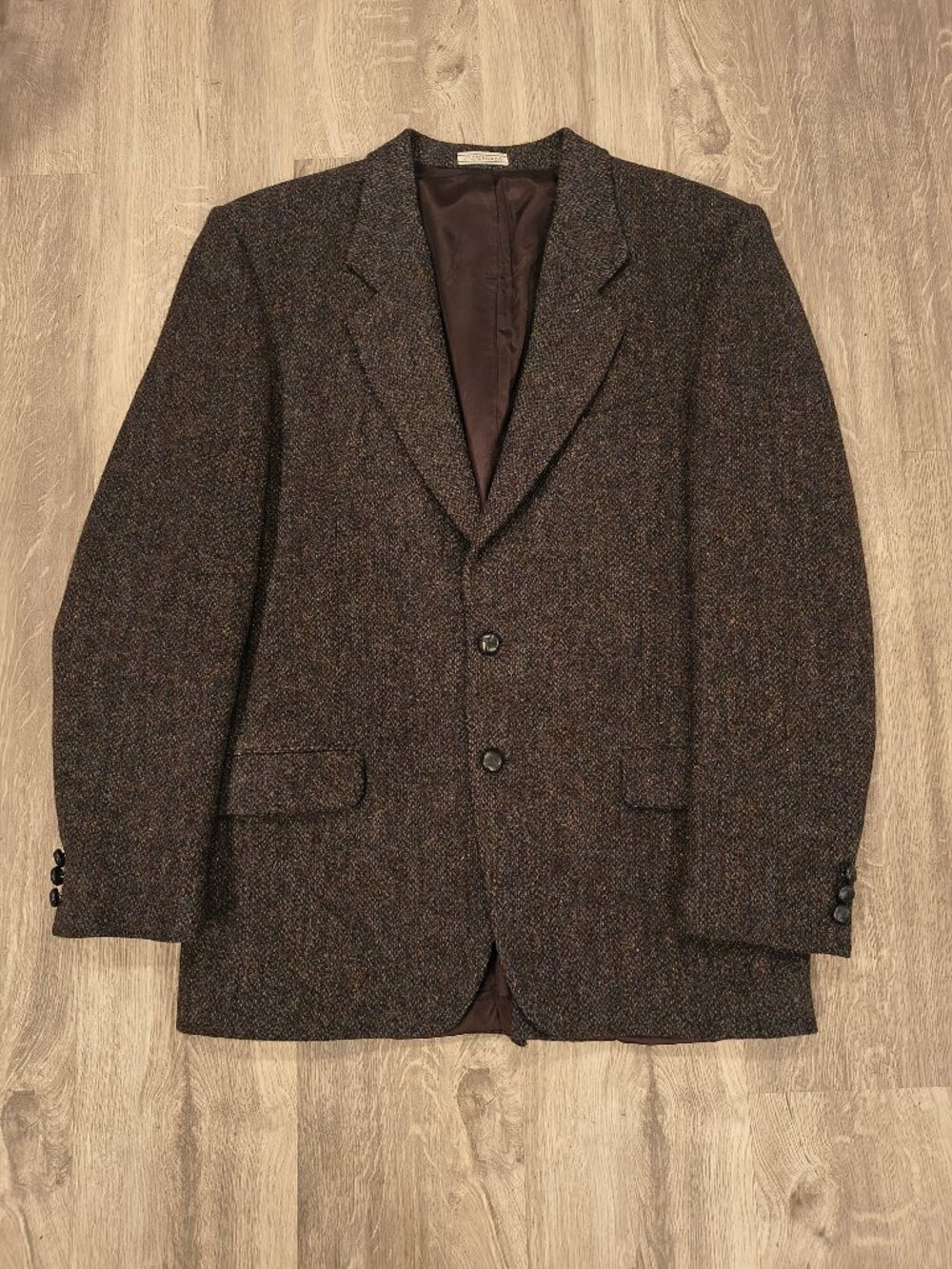 Harris Tweed Wool Herringbone Blazer Sport Coat Men’s 40L Vintage Academic